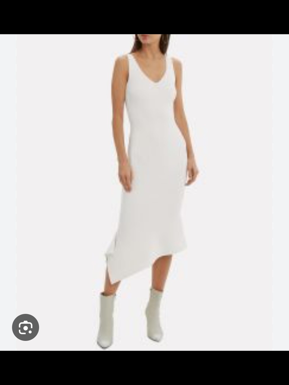 Alexis SELMA Asymmetric White Knit midi Dress Large